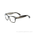 Rectángulo de moda más reciente al por mayor Eyewear Black Demi Acetate Gafas Optical Frames
